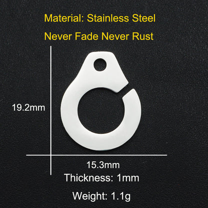 5 piezas/paquete Colgante de acero de titanio en forma de corazón con infinitas notas musicales 