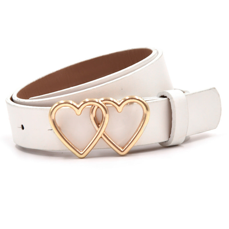 Double love snap buckle belt