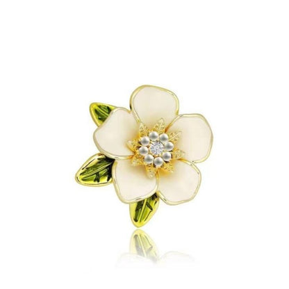 Elegant Dripping Gardenia Brooch