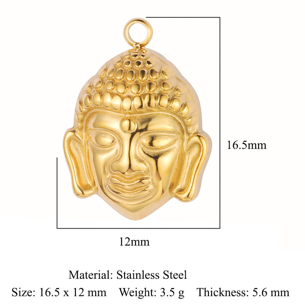 Accessories Buddha Head Angel Stainless Steel Pendant