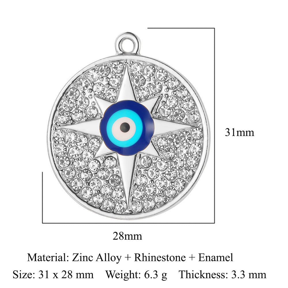 5 pcs/bag, palm eye, alloy necklace, earrings, pendant.