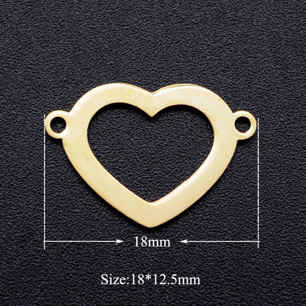 5 piezas/paquete Colgante de acero de titanio en forma de corazón con infinitas notas musicales 