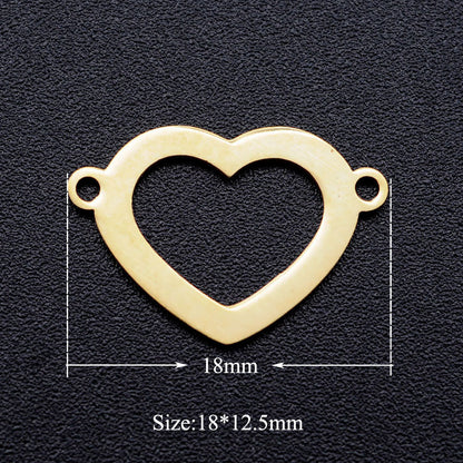 5 piezas/paquete Colgante de acero de titanio en forma de corazón con infinitas notas musicales 