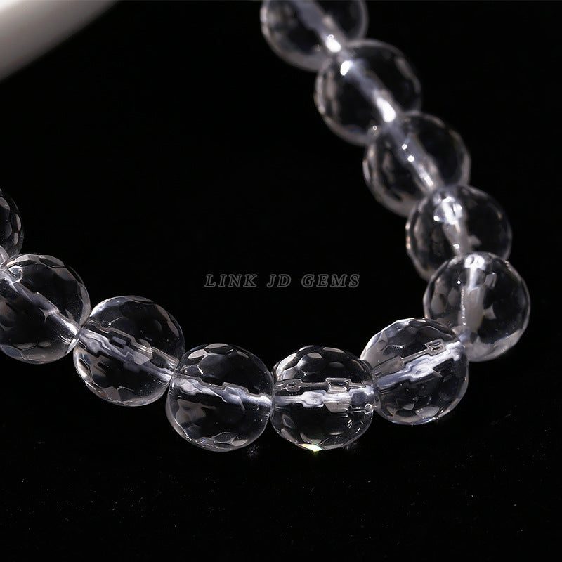 High quality faceted synthetic white crystal round beads loose beads