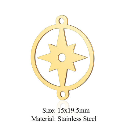 5 pcs/pack music note wing titanium steel pendant