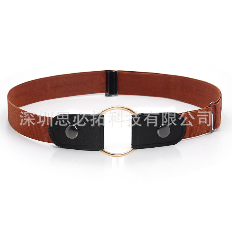 Braided leather button belt