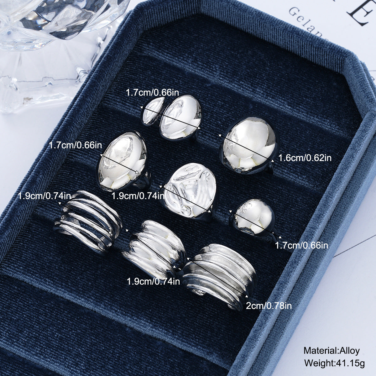 Irregular Geometric Open Ring Set (8-piece)