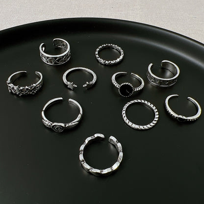 Vintage distressed ring set 10 pieces