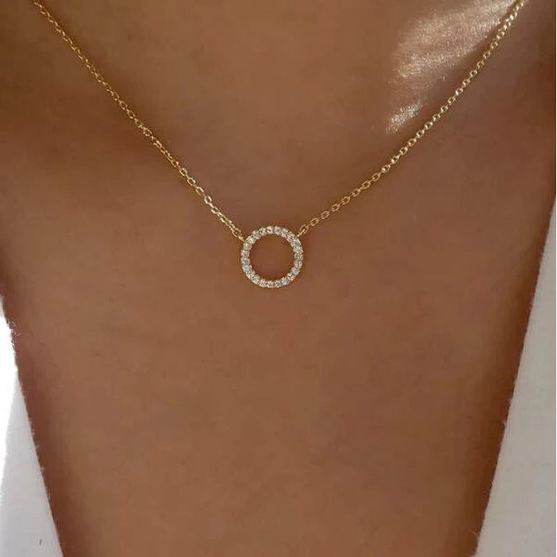 Geometric Diamond Ring Necklace