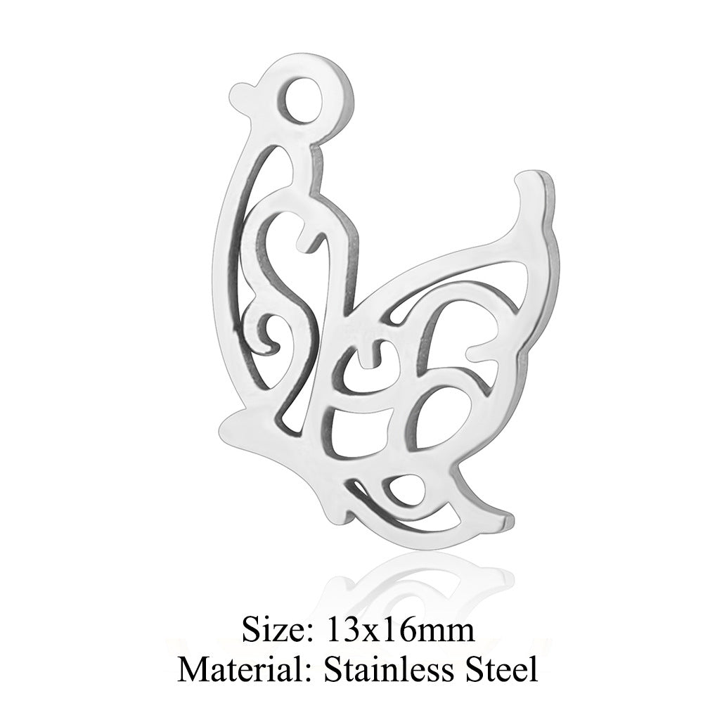 5 pcs/titanium steel pendant swan elephant gecko dolphin