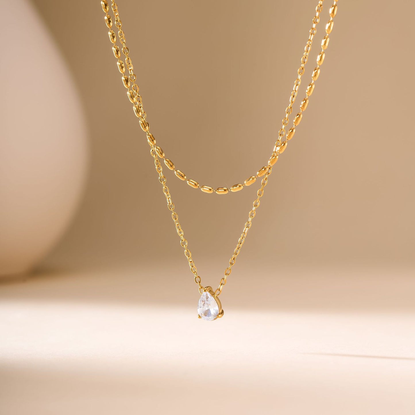 18K Gold Plated Double-Layer Birthstone Necklace