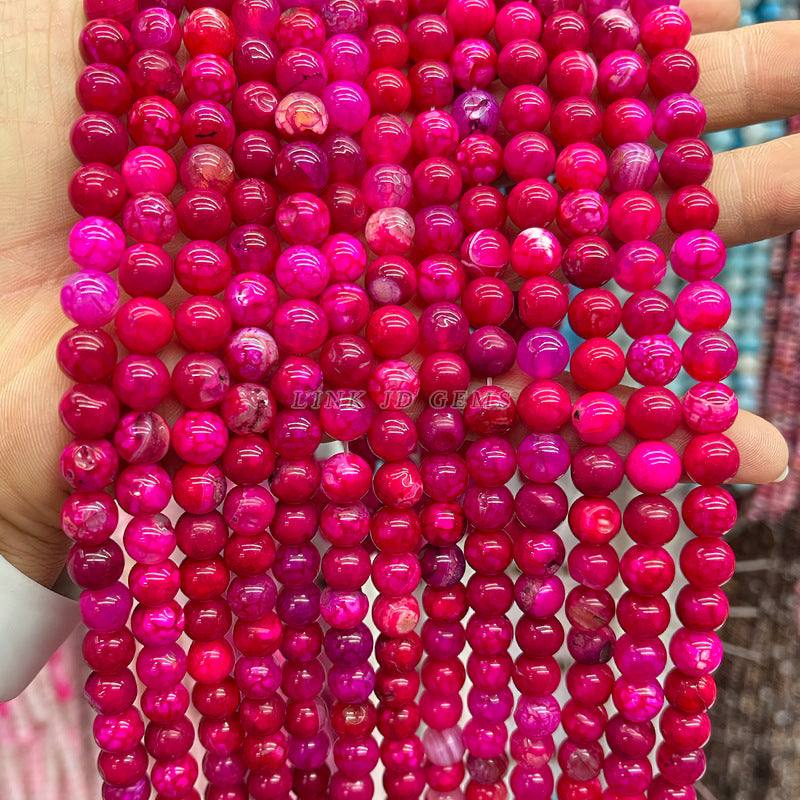 Colored fire agate loose beads