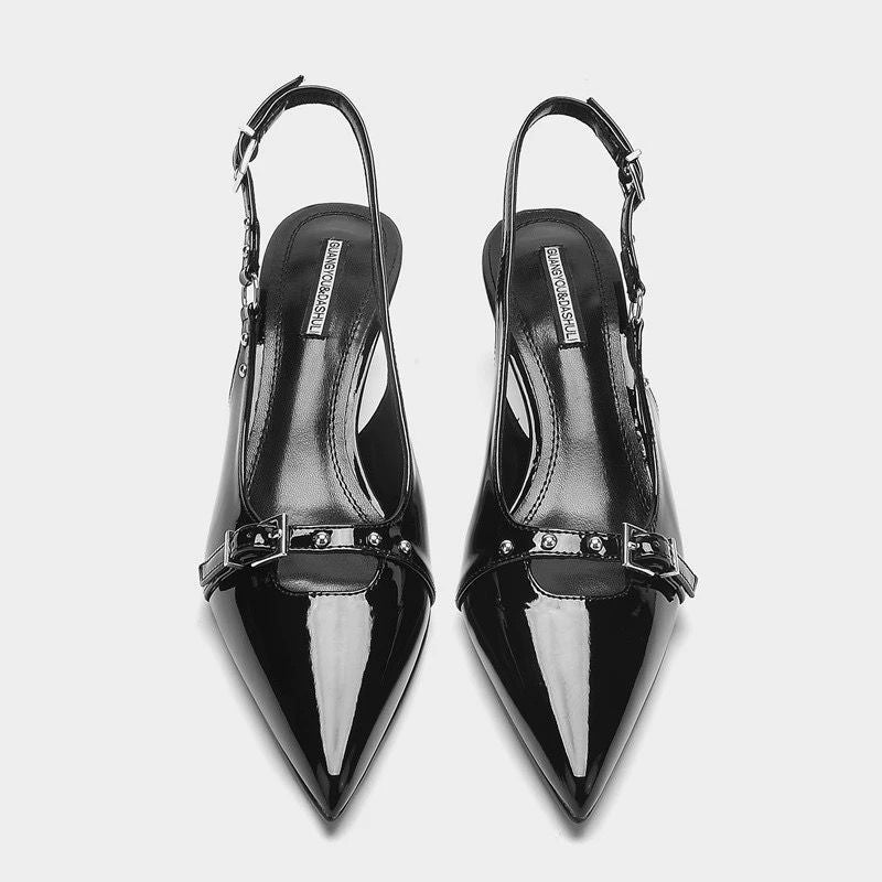 Cross-Buckle Mary Jane Shoes