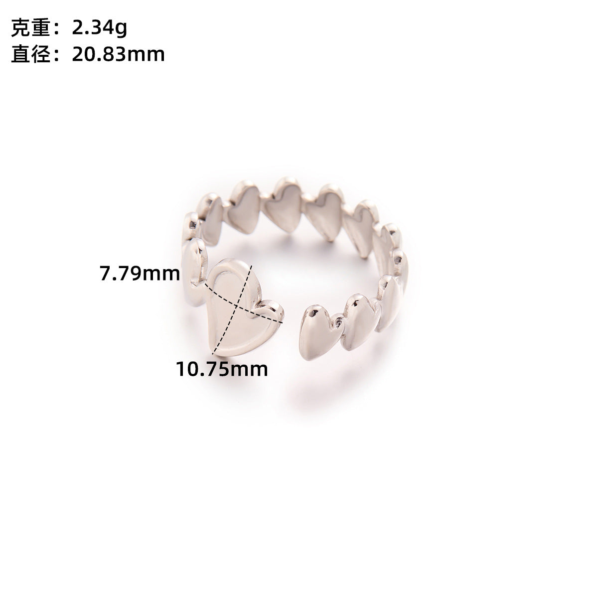 Retro Wide-Pleated Heart Titanium Steel Ring — 18K Gold Plated