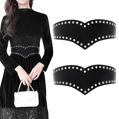 Elastic waist casual wide belt