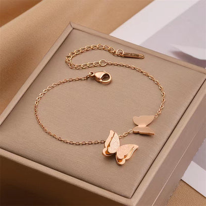 Fashion Matte Butterfly Titanium Steel Bracelet