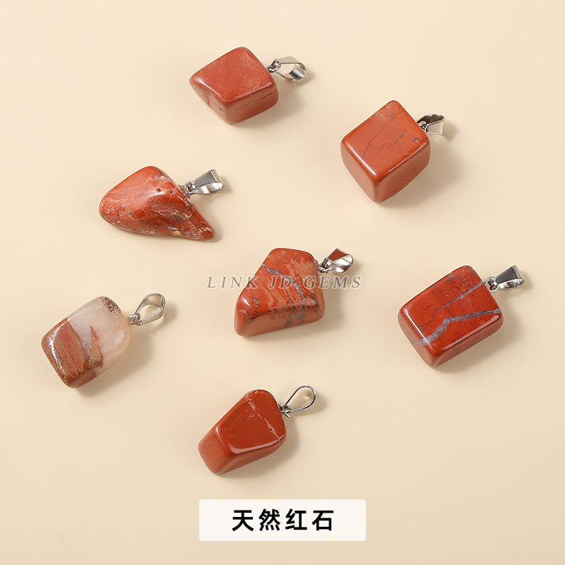 Amethyst rough stone square pendant.