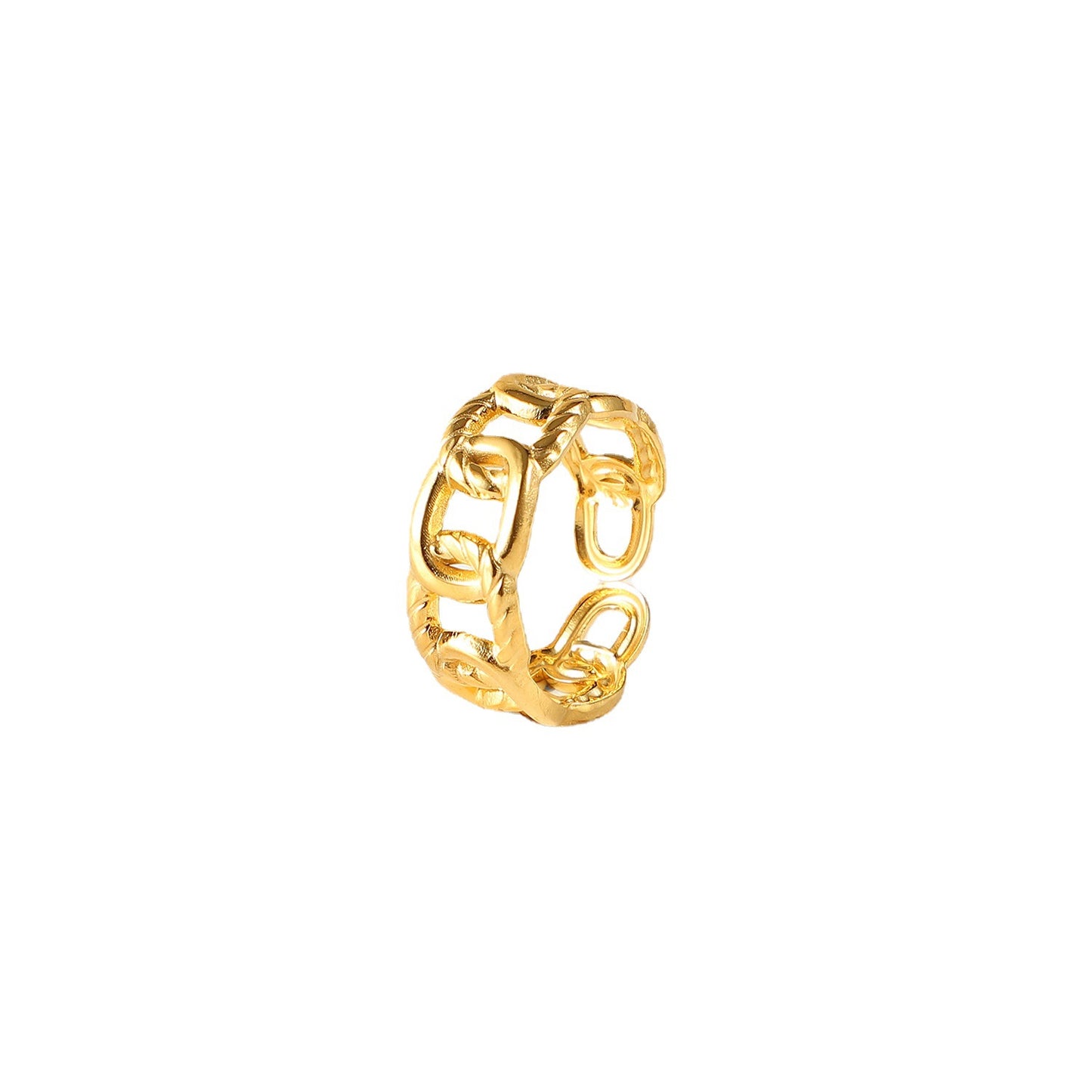 Steel twist chain open ring jewelry
