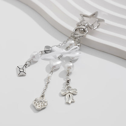 Keychain alloy glass bead pendant