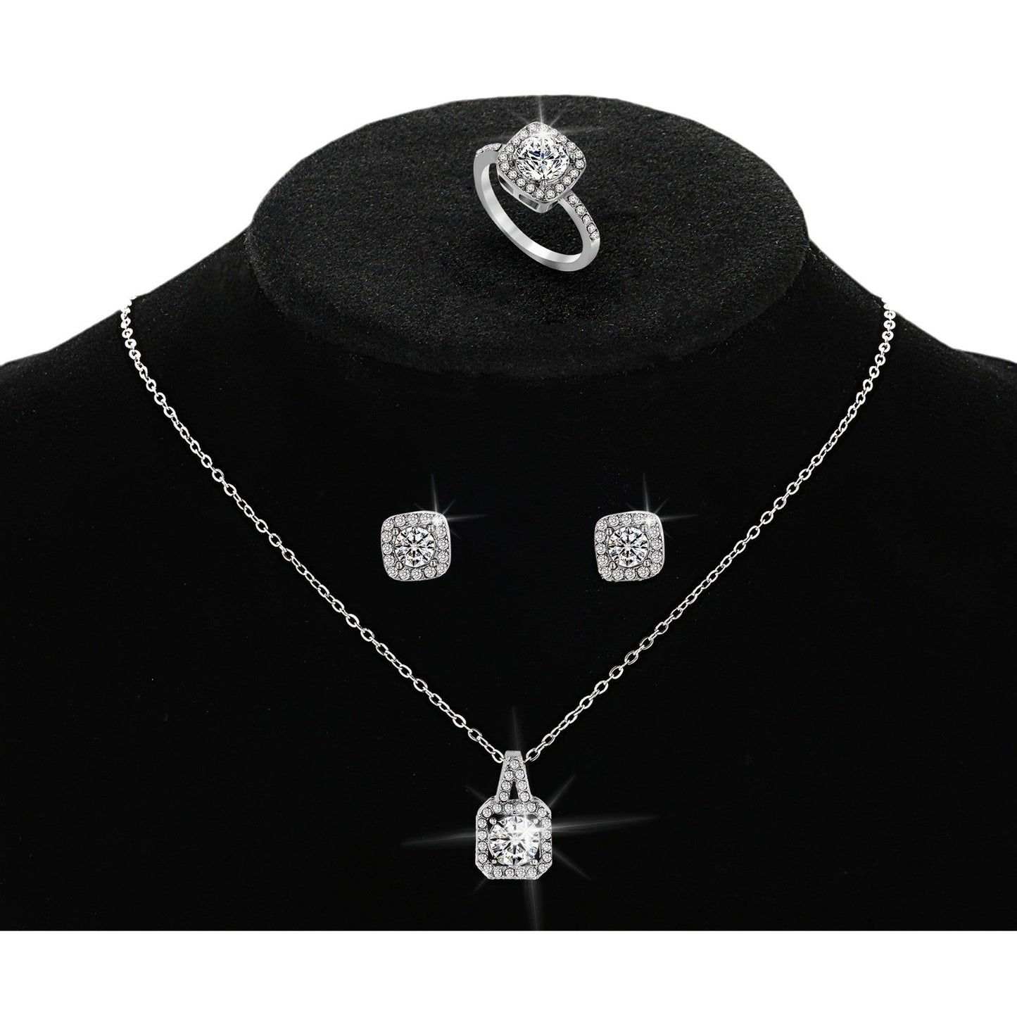 Zircon Square Diamond Jewelry Set