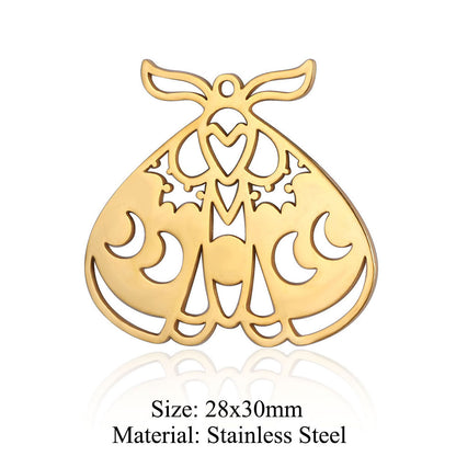 5 pcs/bag wings butterfly titanium steel pendant moth DIY