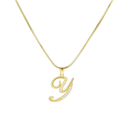 European and American 26 letters gold necklace