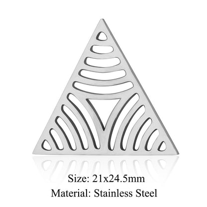 5 pcs/titanium steel hollow geometric shape large pendant heart shape square