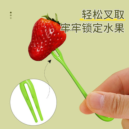 Tenedor de plástico desechable para fruta de rábano 