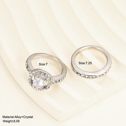 Square inlaid zircon two-piece set