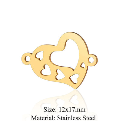 5 pcs/bag bead titanium steel love pendant