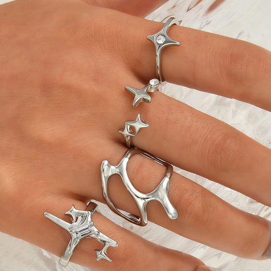 Irregular Zircon Mango Ring Set