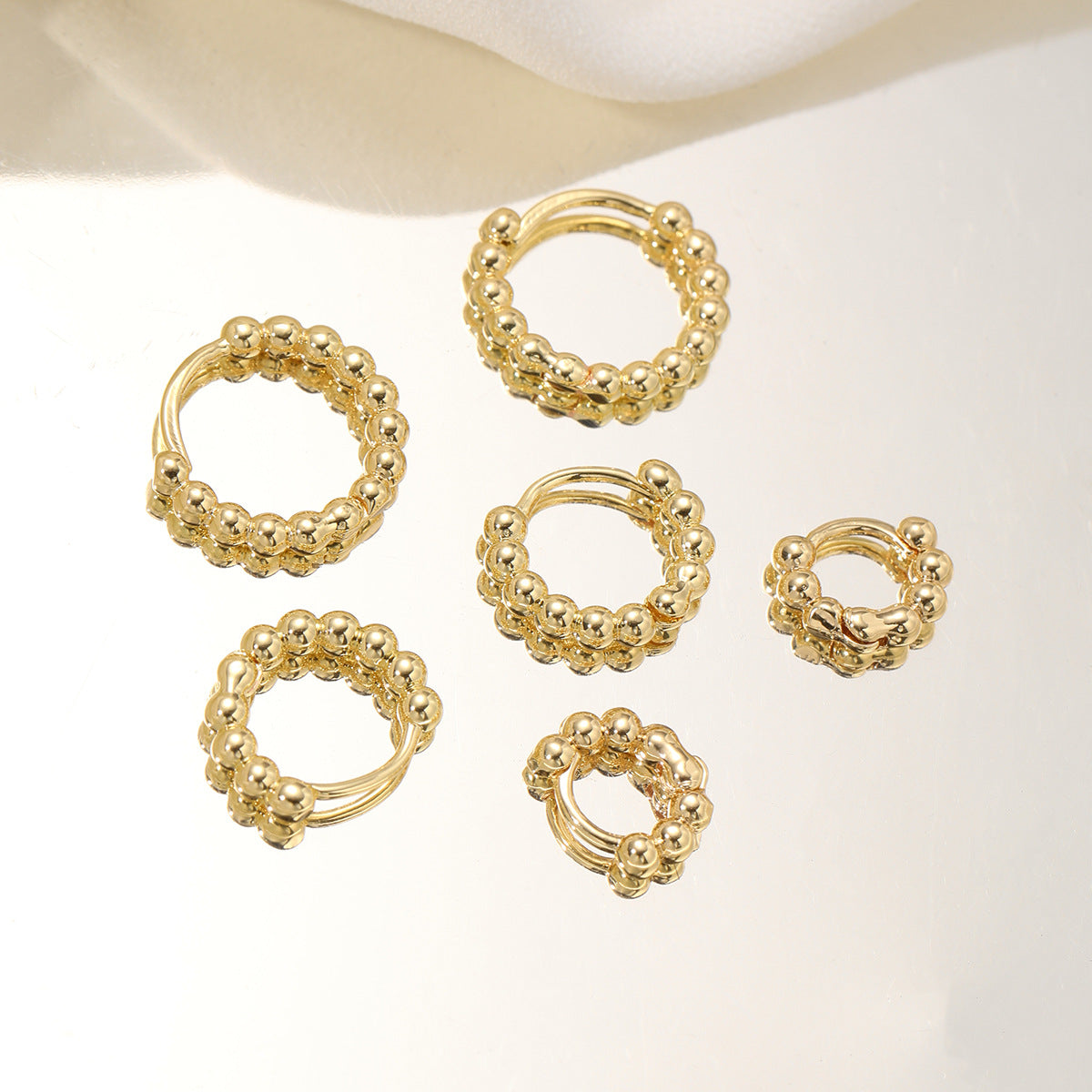 Geometric Beaded Hoop Earrings