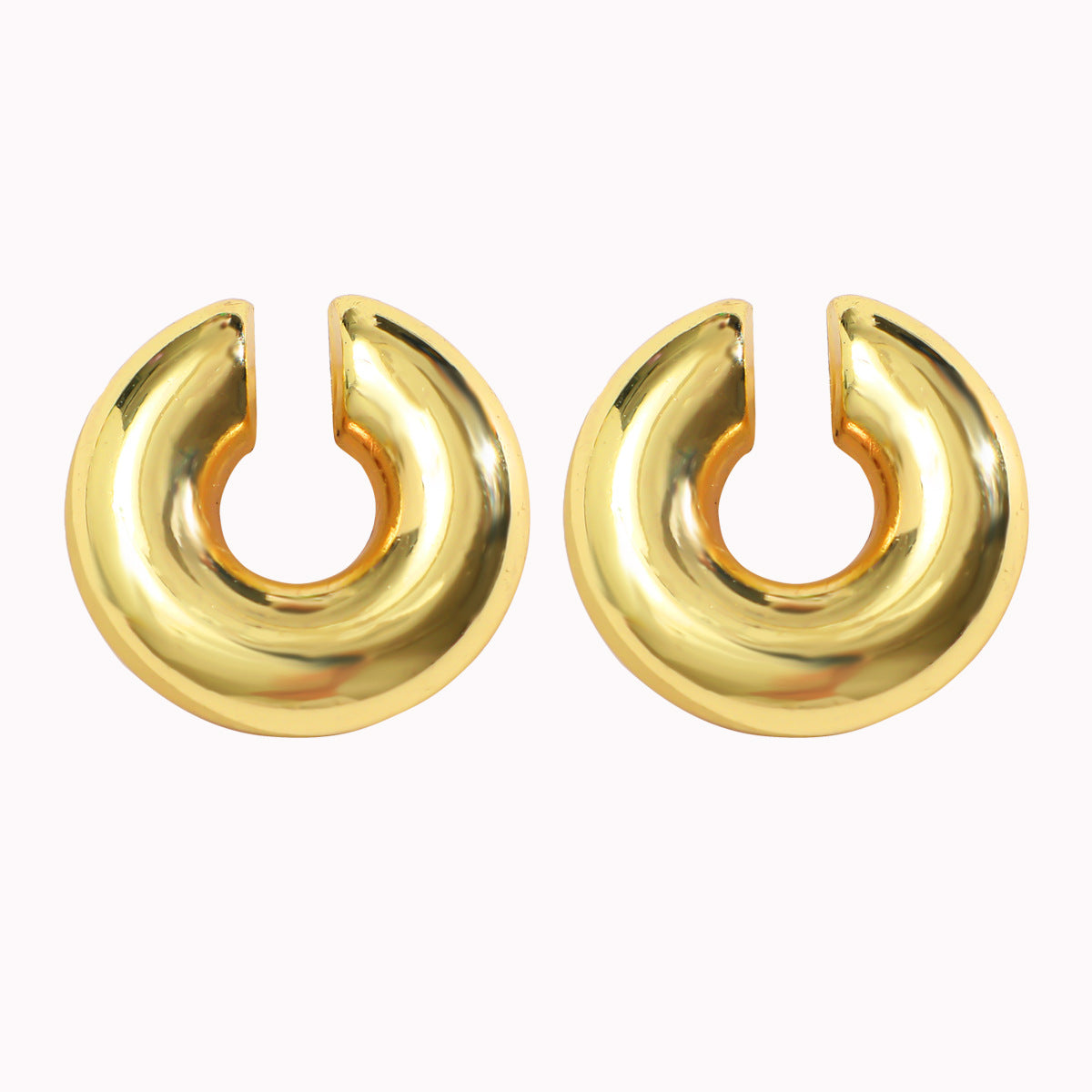 Thick C-Shaped Hoop Earrings