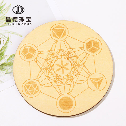 Round Crystal Energy Wood Pendulum Seven Star Array