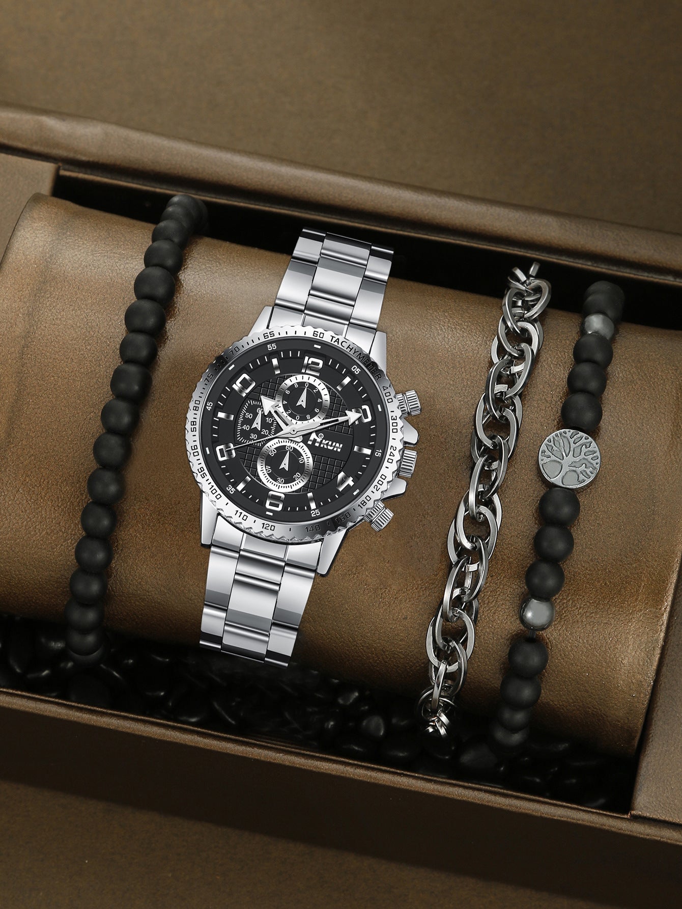 Automatic Mechanical Crown Bracelet Watch Set