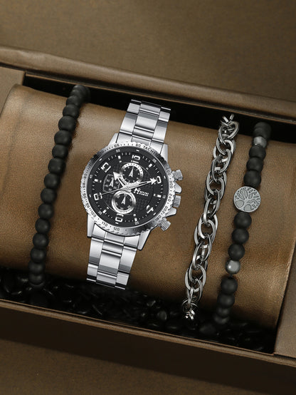 Automatic Mechanical Crown Bracelet Watch Set