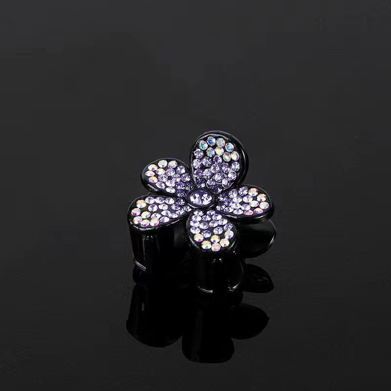 Horquilla pequeña fija con forma de cola de caballo alta y diamantes de imitación 