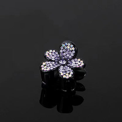 Horquilla pequeña fija con forma de cola de caballo alta y diamantes de imitación 