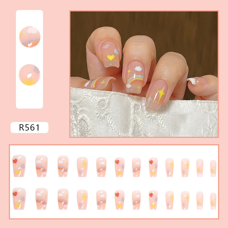 Uñas de ballet de arco iris 