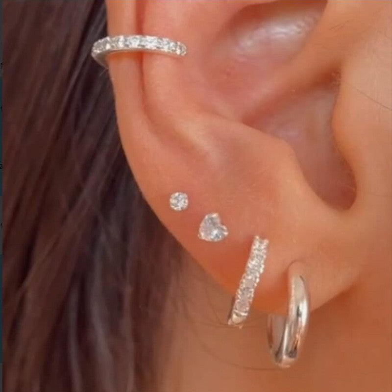 Zircon Stud Earring Set