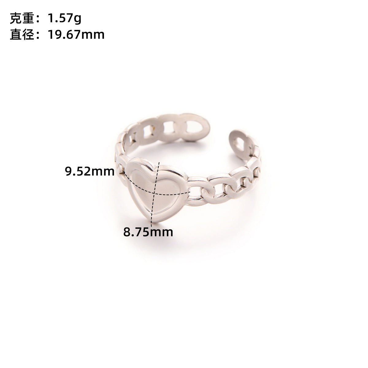 Retro Wide-Pleated Heart Titanium Steel Ring — 18K Gold Plated