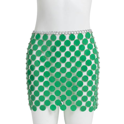 Colorful sequined skirt body chain