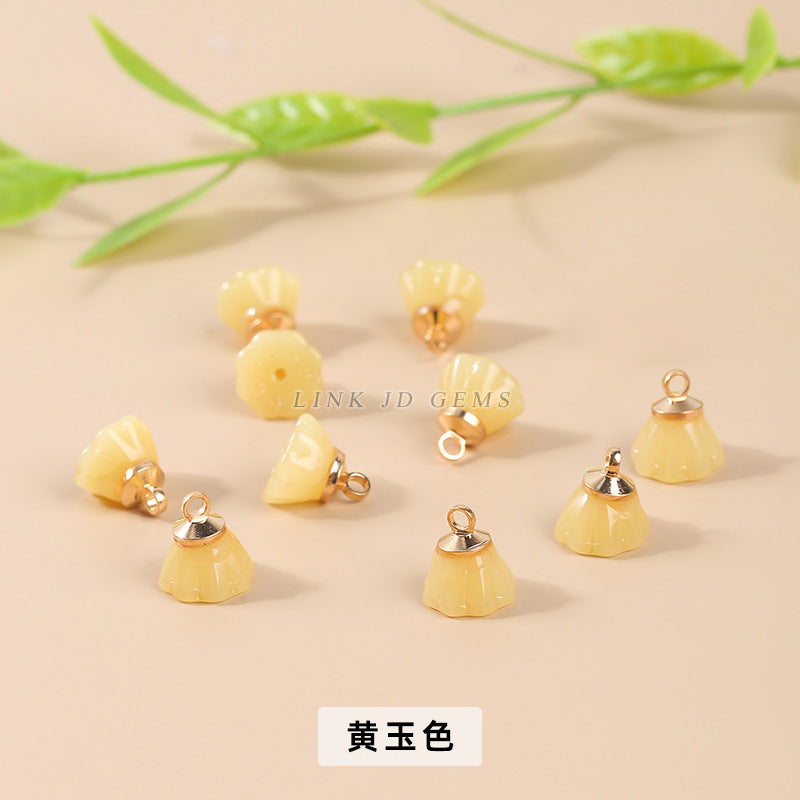 10Mm transparent glazed lotus pod pendant