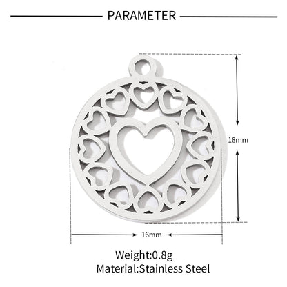 20 pcs/pack Flower Life Tree Hand Titanium Steel Pendant