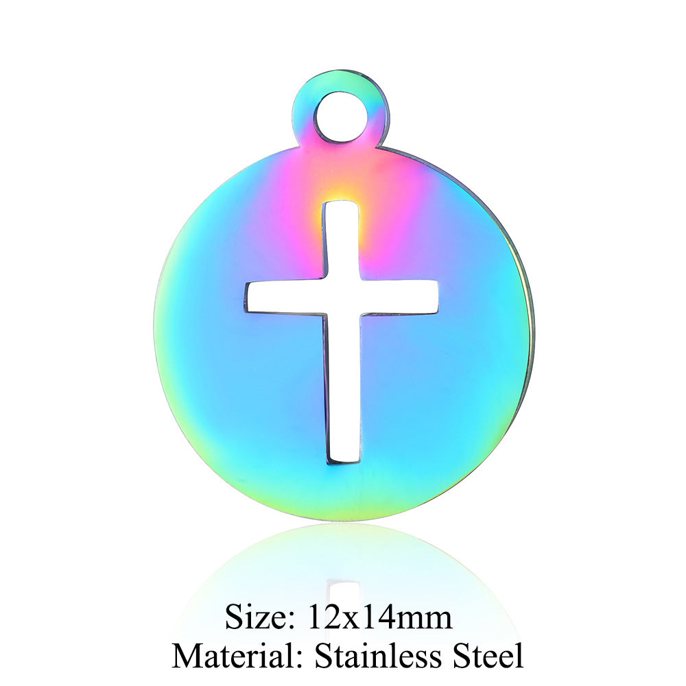 5 pcs/titanium steel jewelry angel sun yin pendant