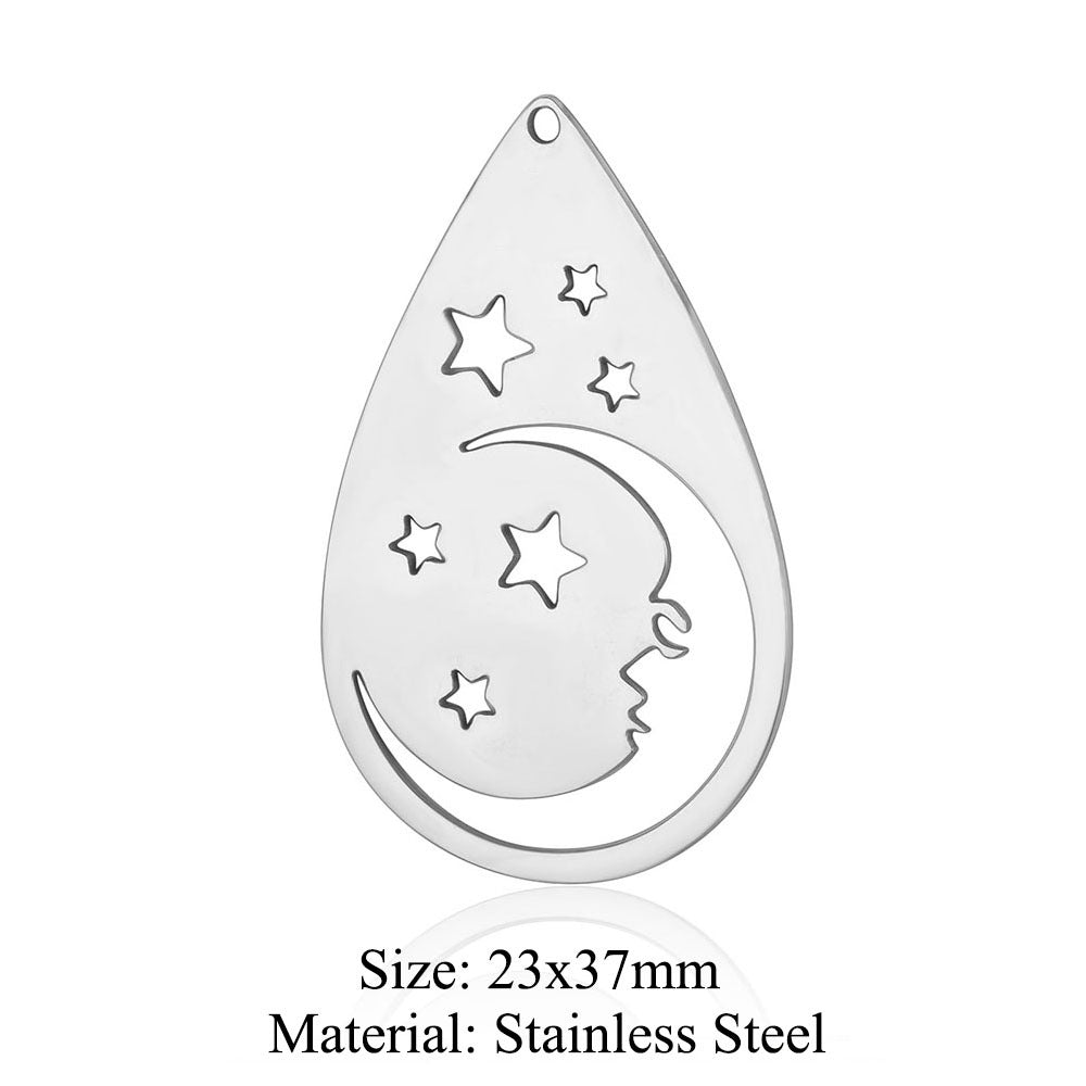 5 pcs/pack star moon titanium steel pendant planet DIY