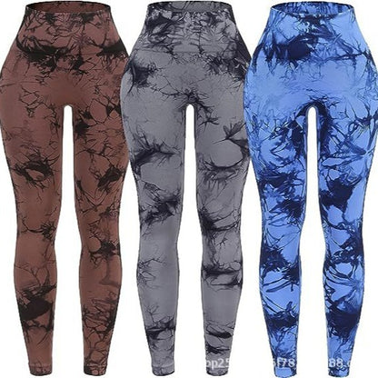 Tie-dye yoga suit leggings