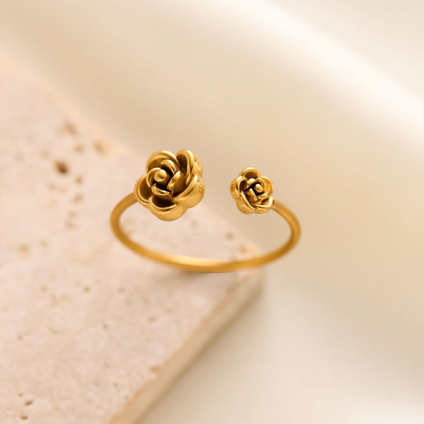 Double Rose Flower Ring