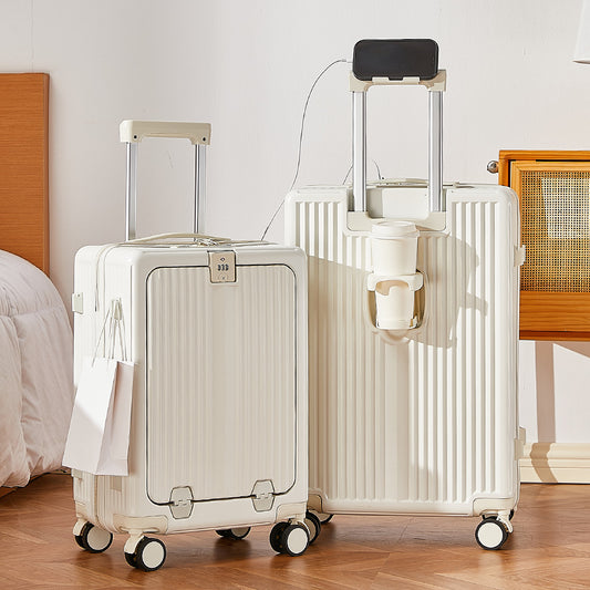 Front opening multi-function suitcase