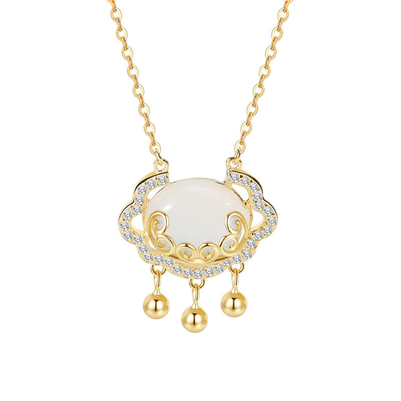 Women's Titanium Steel Ruyi (Cloud) Lock Collarbone Necklace